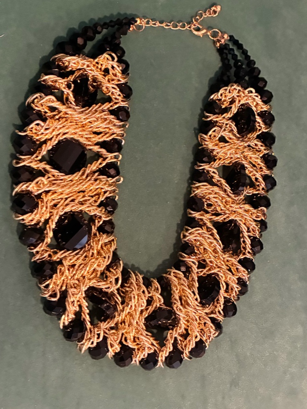 Black and Gold Statement Necklace - Women Jewelry